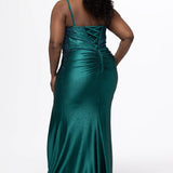 Plus-Size Fitted Sparkly Prom Dress