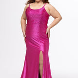 Plus-Size Fitted Sparkly Prom Dress