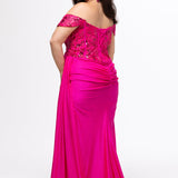 Off-Shoulder Curvy Fitted Formal Dress