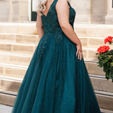 Plus-Size Sparkle A-line Gown