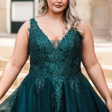 Plus-Size Sparkle A-line Gown