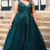 Plus-Size Sparkle A-line Gown
