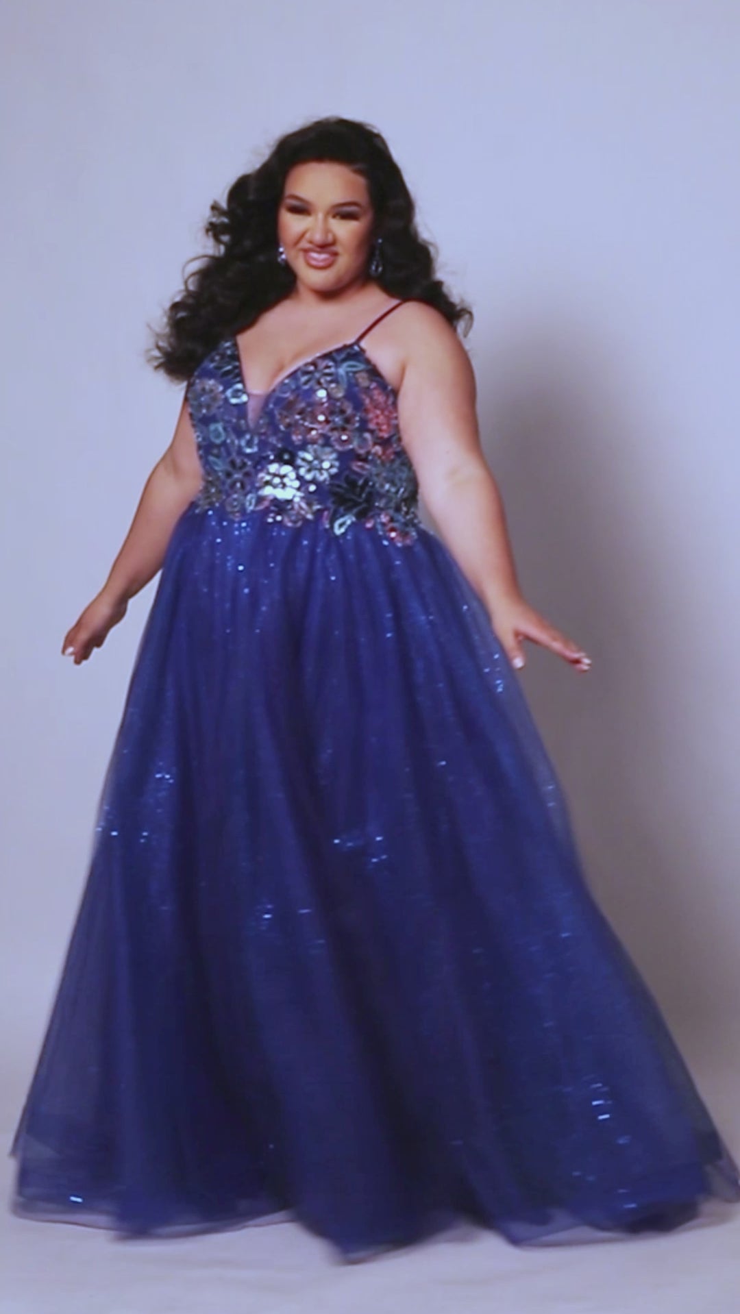 Tease Prom TE2427 Pink and Blue. A-line silhouette, Sequin, beaded floral fabric on net, sparkle tulle Spaghetti straps, V-neckline, Tone-on-tone sparkle mesh insert, Slight scoop with V-back, Long invisible center back zipper, Natural waistline, Gathered A-line skirt with horsehair hem.