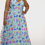 Plus Size Formal Pageant Dress JK2508 in aqua blue, onyx black or bubblegum pink. A-line sequin formal dress with pockets by Johnathan Kayne for Sydney's Closet