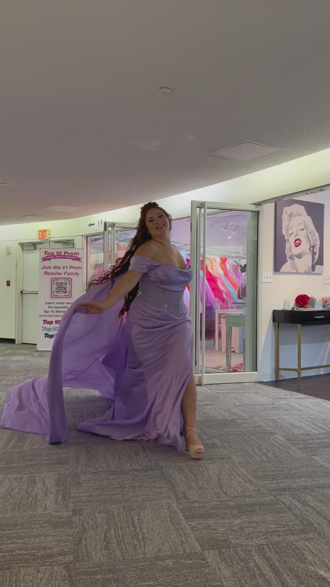 Johnathan Kayne for Sydney's Closet JK2417 Raspberry, Orchid, White, Royal. Black. Stretch satin, stretch crystal mesh Slim, Fitted silhouette, Sweetheart neckline, Off-the-shoulder sleeve, Bustier exposed boning on front and back of bodice, Pleated detail over bodice, Basque waistline, Ruched waist and buttocks, Fitted skirt with slit, Sweep train, Detachable chiffon cape, Detachable crystal mesh spaghetti straps.