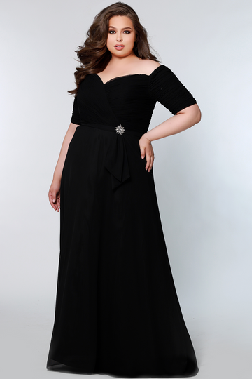 Plus Size Formal Evening Dress with Sleeves | Sydney's Closet CE2009