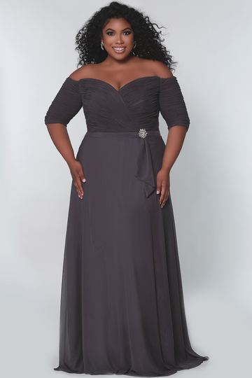 Plus Size Formal Evening Dress with Sleeves | Sydney's Closet CE2009
