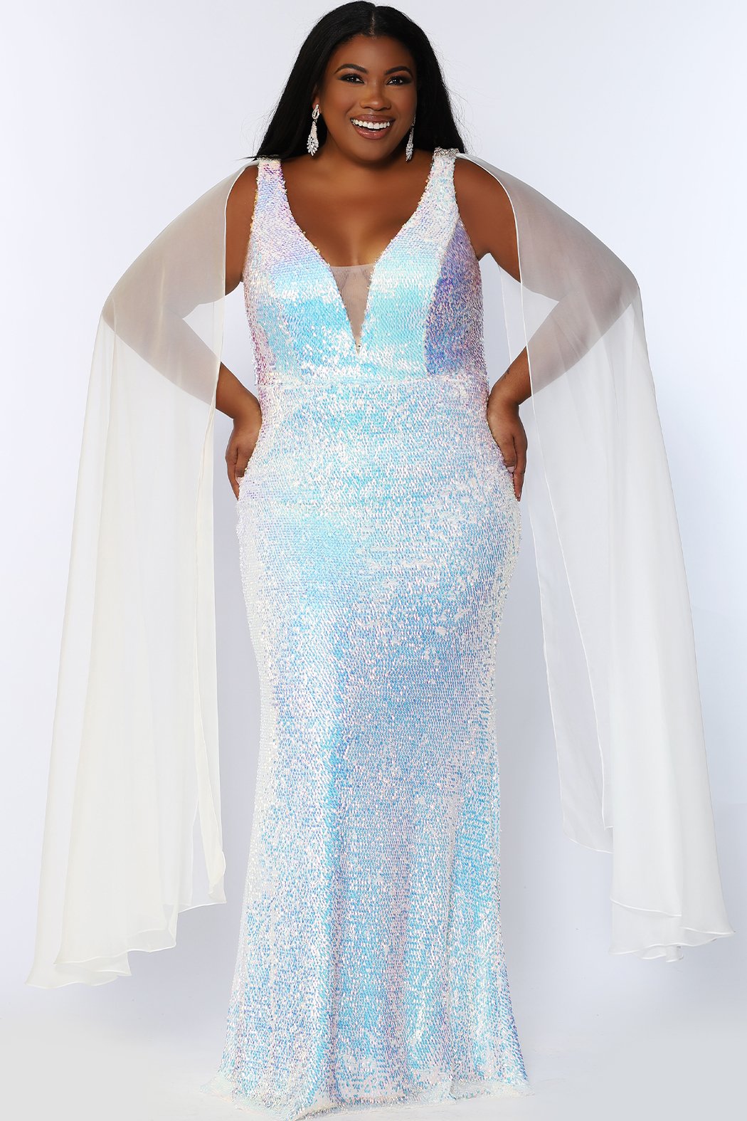 Plus Size Floor-Length Pearlescent Mermaid Gown – Sydney's Plus Size Floor-Length Pearlescent Mermaid Gown – Sydney's
