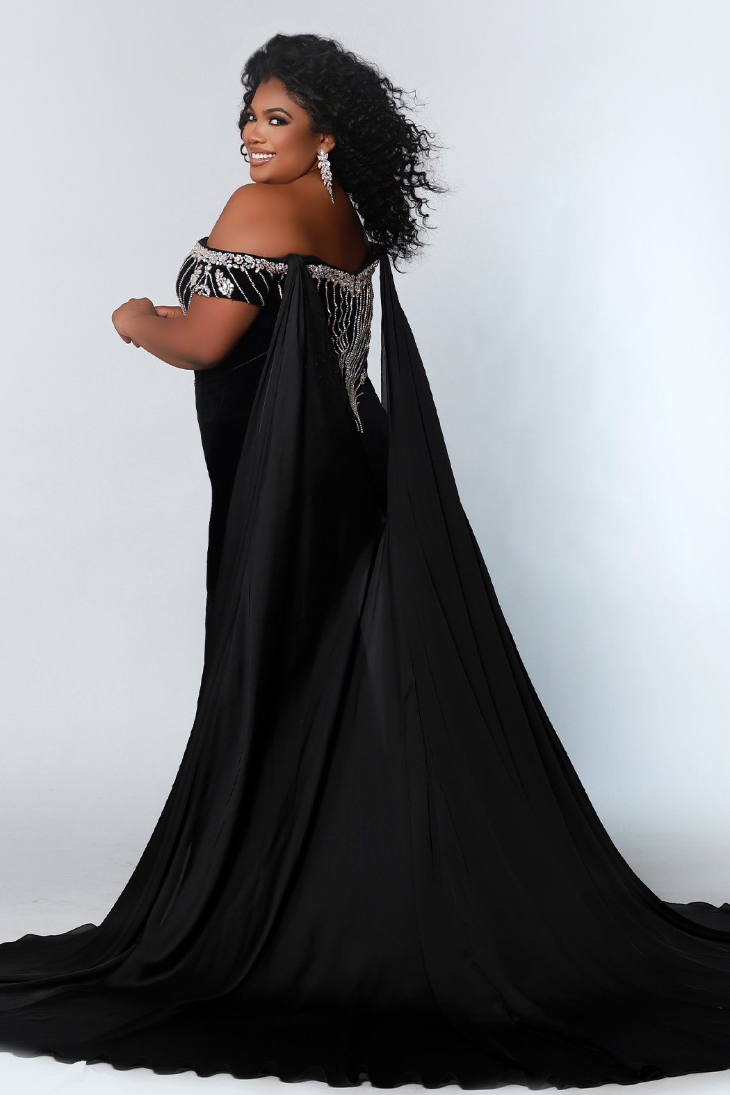 Appliqued Bodice Mermaid Dress With Slit Dusk Plus Size