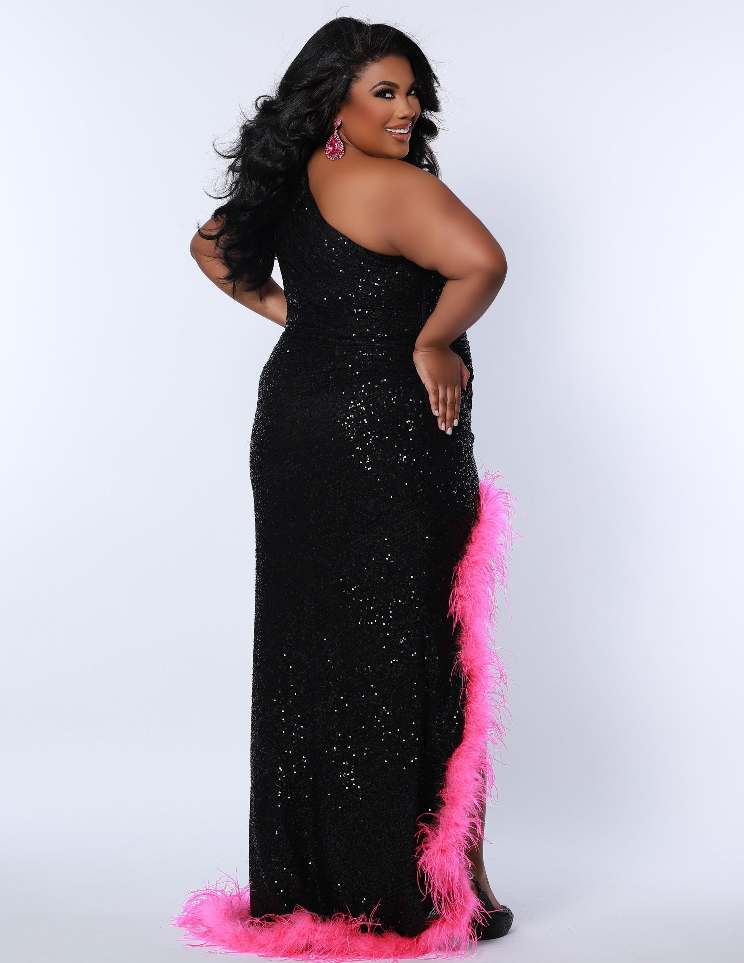 Plus Size Turbo Charger Hi-Low Sequin Formal - JK2303