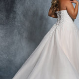 Adele Bridal Gown MB2108 by Sydney's Closet strapless ballgown with lace up back available in ivory/ivory, ivory/champagne, ivory/pink champagne