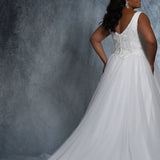 Jewel Bridal Gown MB2109 by Sydney's Closet A-line ballgown with zipper and button back and bra friendly straps available in ivory
