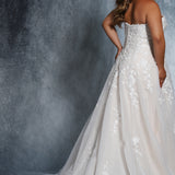 Dolly Bridal Gown MB2113 by Sydney's Closet A-Line ballgown with optional straps zipper button back available in ivory/ivory, ivory/champagne