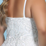 Stevie Bridal Gown SC5247 by Sydney's Closet zipper back chiffon skirt appliques on the bodice available in Ivory
