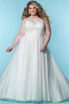 Roxanne Curvy Halter Wedding Dress