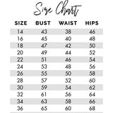 Sydney's Closet size chart. 